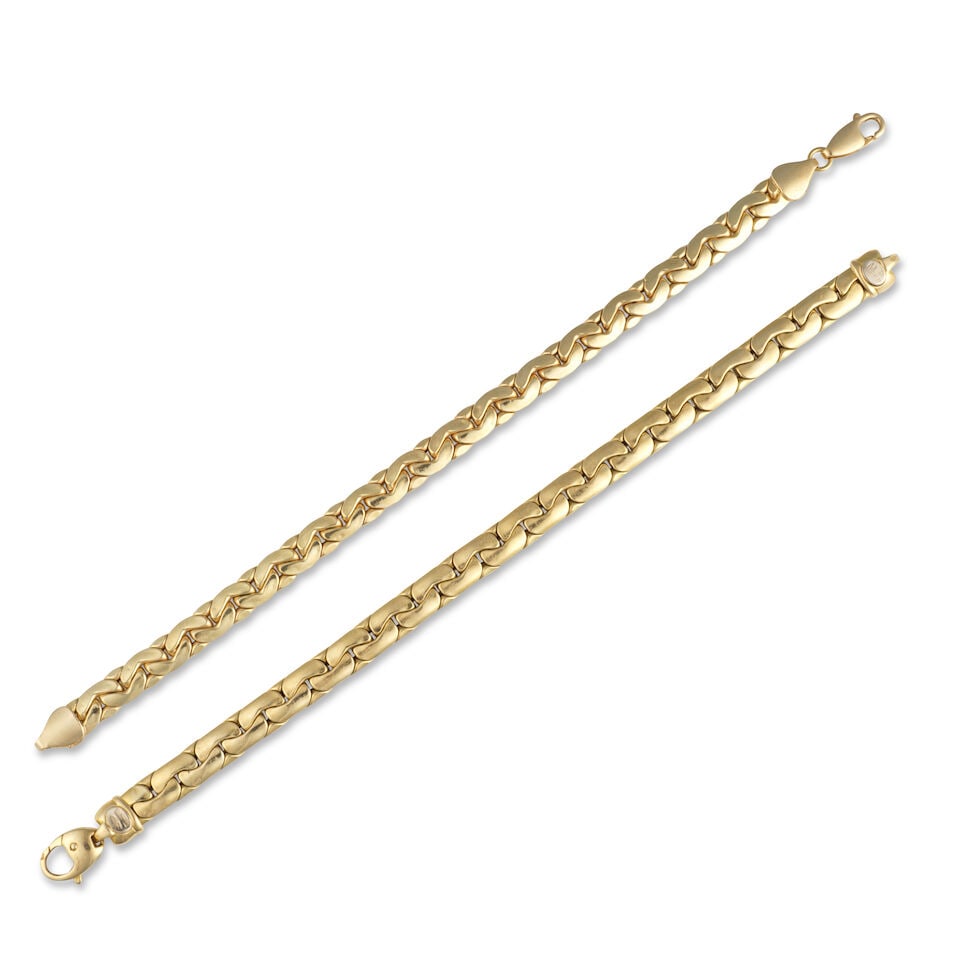 TWO GOLD BRACELETS DEUX BRACELETS EN OR - 2