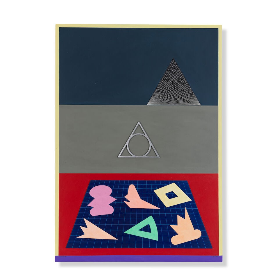 LUCIO DEL PEZZO (1933-2020) La Torre, fondo rame 1981 ??: LUCIO DEL PEZZO (1933-2020) La Torre, fondo rame circa 1980 signé ; signé et titré au revers acrylique et collage sur panneau signed ; signed and titled on the reverse acrylic