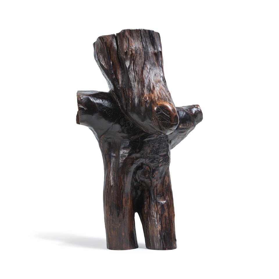 WANG KEPING (N. 1949) Fairy 1988: WANG KEPING (N. 1949) Fairy 1988 monogrammé au-dessous bois signed with the artist's monogram underneath wood 46 x 31.5 x 26 cm. 18 1/8 x 12 3/8 x 10 1/4 in. Réalisée en 1988.