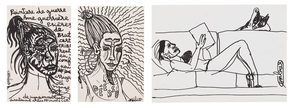 Robert Combas. Lot of three works: -Déèsse 29.5x21 cm -Peinture de Guerre 2010 29.5x21... (1 of 2)
