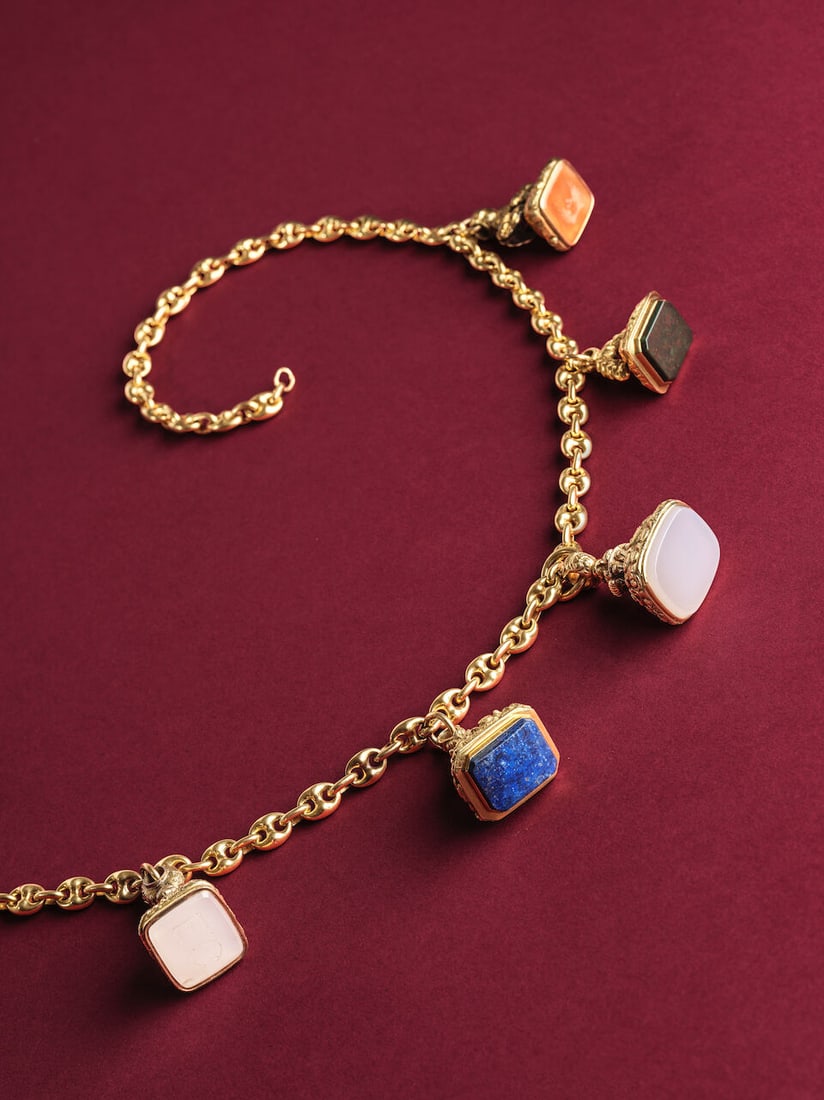 HARDSTONE NECKLACE COLLIER PIERRES DURES (1 of 5)