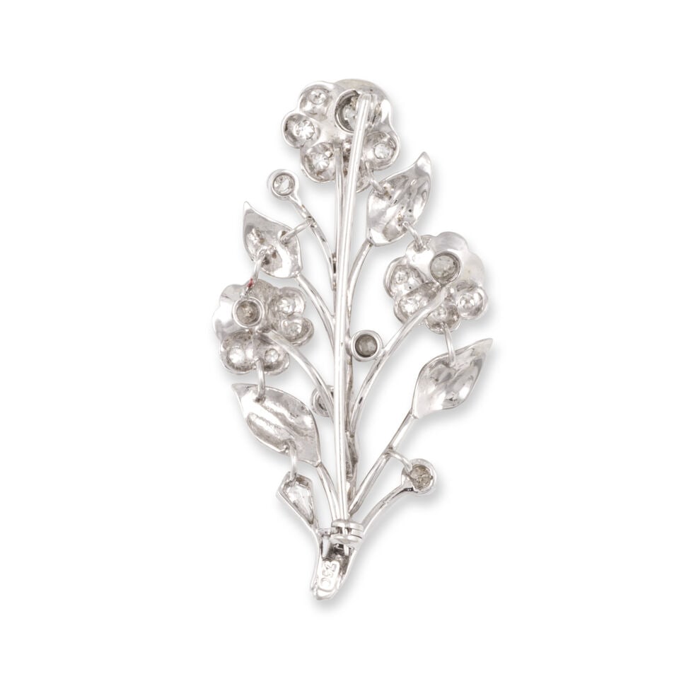 DIAMOND 'FLOWER' BROOCH BROCHE 'FLEURS' DIAMANTS - 2