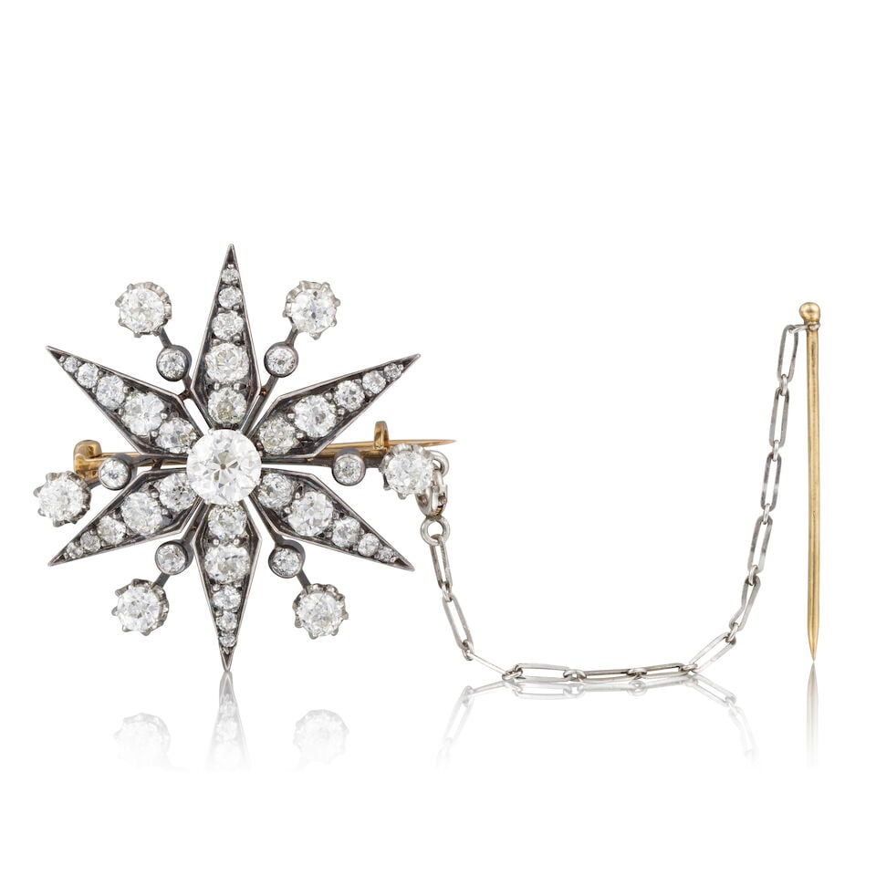 DIAMOND BROOCH, 19TH CENTURY BROCHE DIAMANTS, 19E SIÈCLE - 2