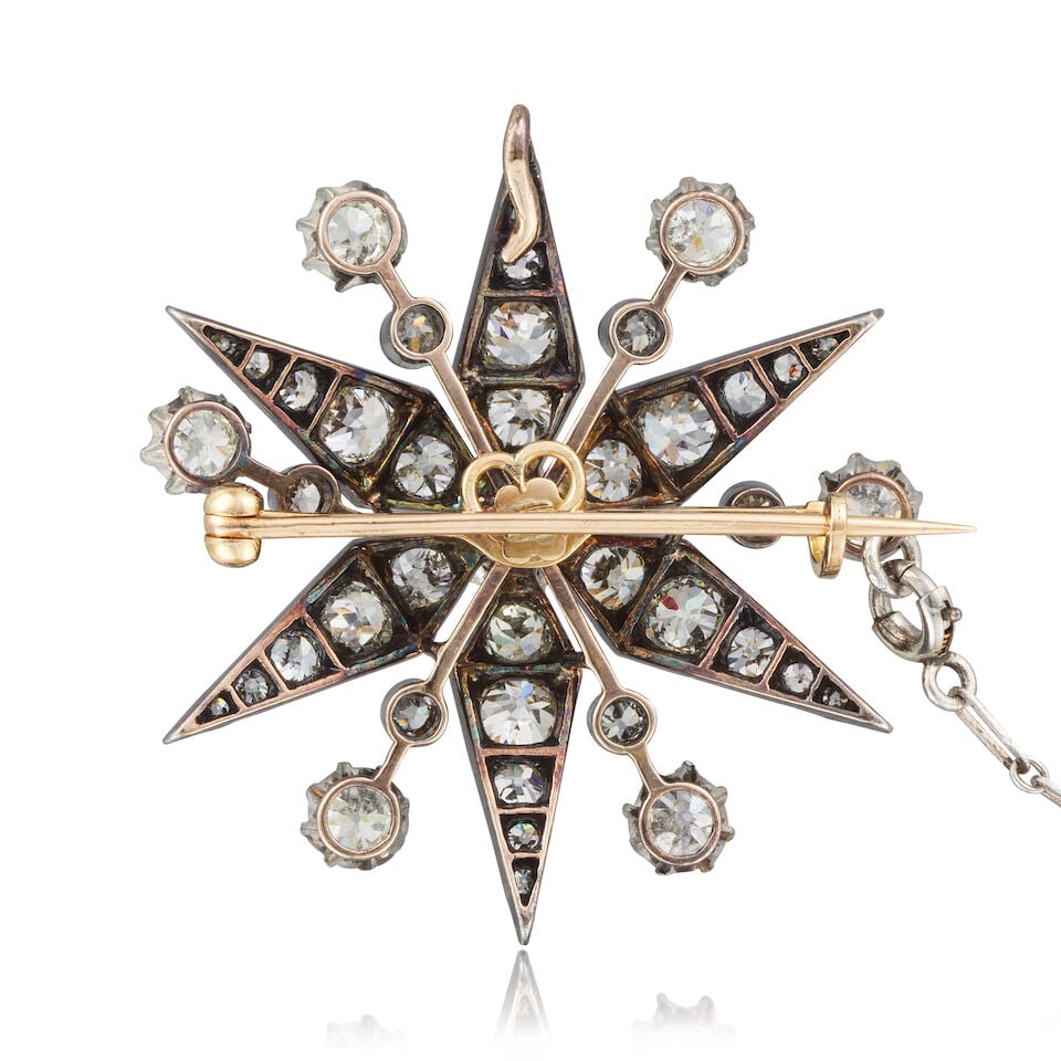 DIAMOND BROOCH, 19TH CENTURY BROCHE DIAMANTS, 19E SIÈCLE - 3