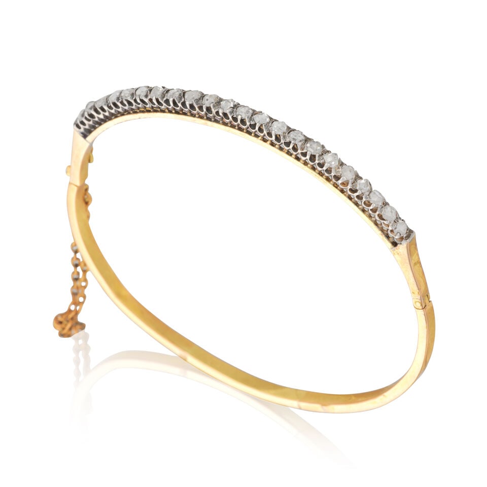 DIAMOND HINGED BANGLE BRACELET JONC DIAMANTS - 2