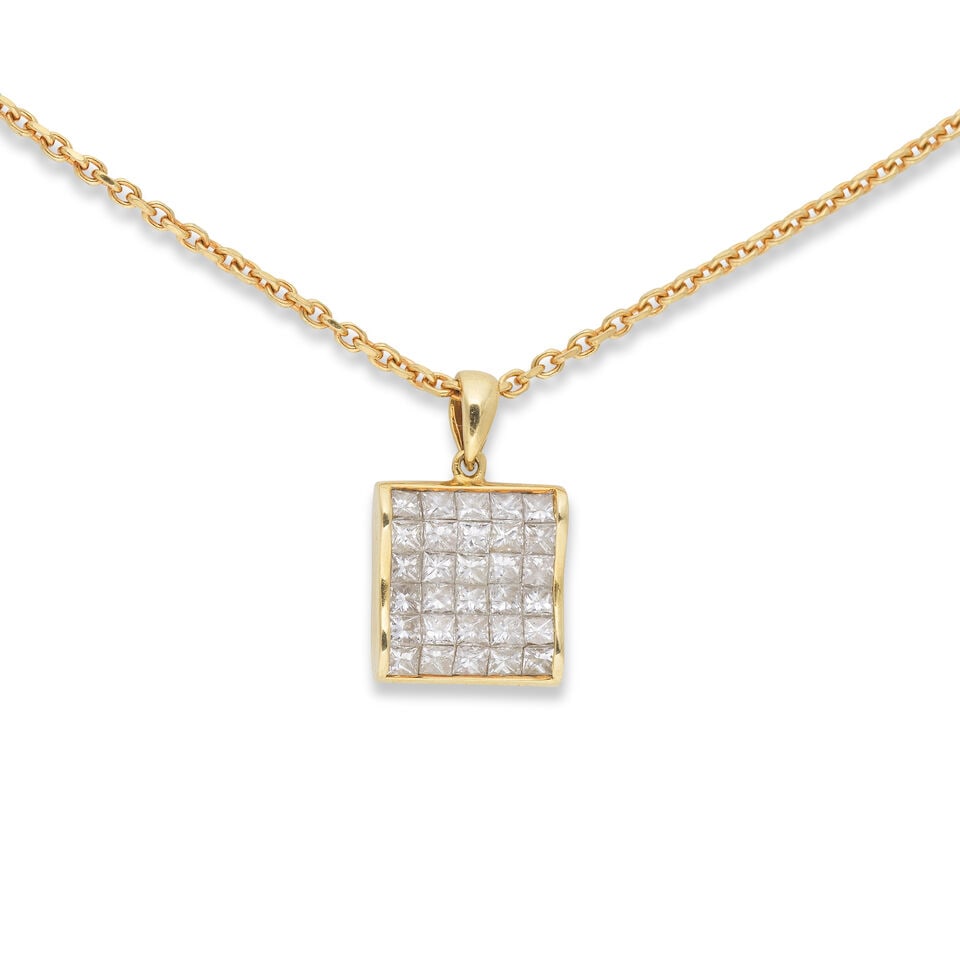 DIAMOND PENDANT NECKLACE COLLIER À PENDENTIF DIAMANTS - 3