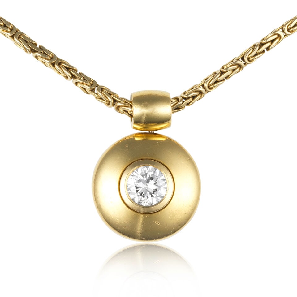 DIAMOND PENDANT NECKLACE COLLIER PENDENTIF DIAMANT - 2