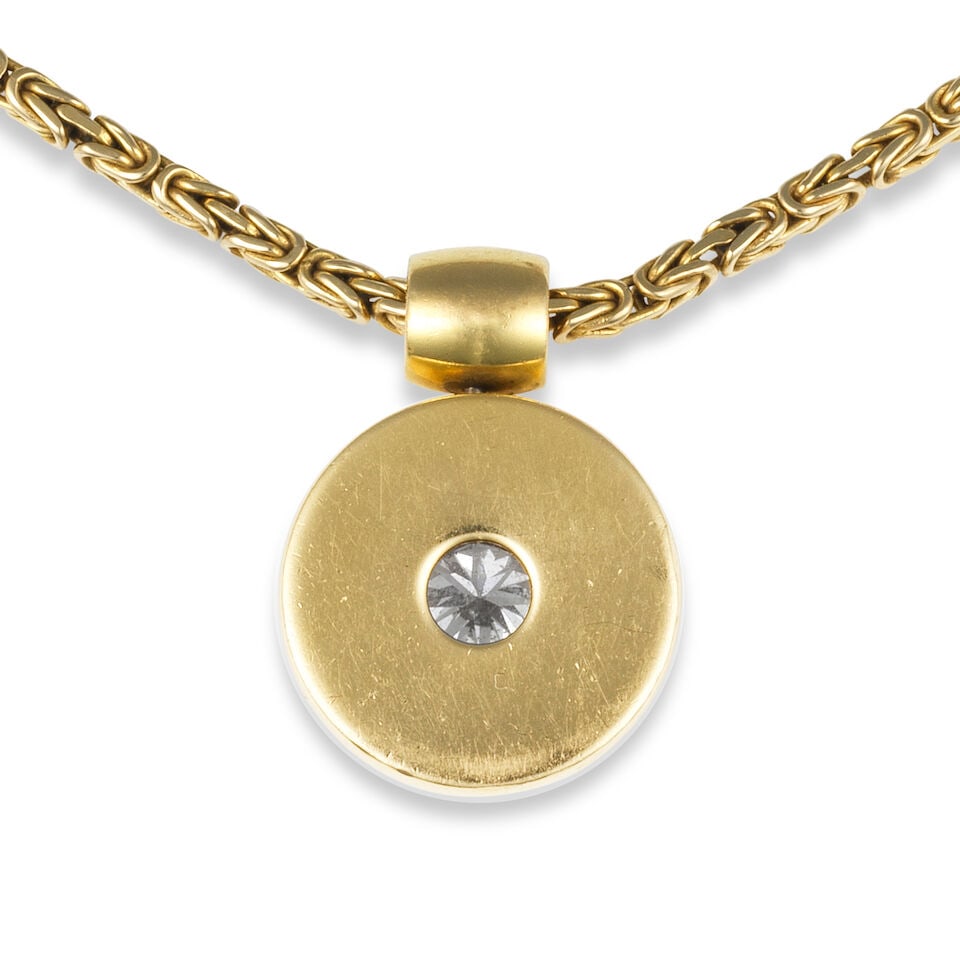 DIAMOND PENDANT NECKLACE COLLIER PENDENTIF DIAMANT - 3
