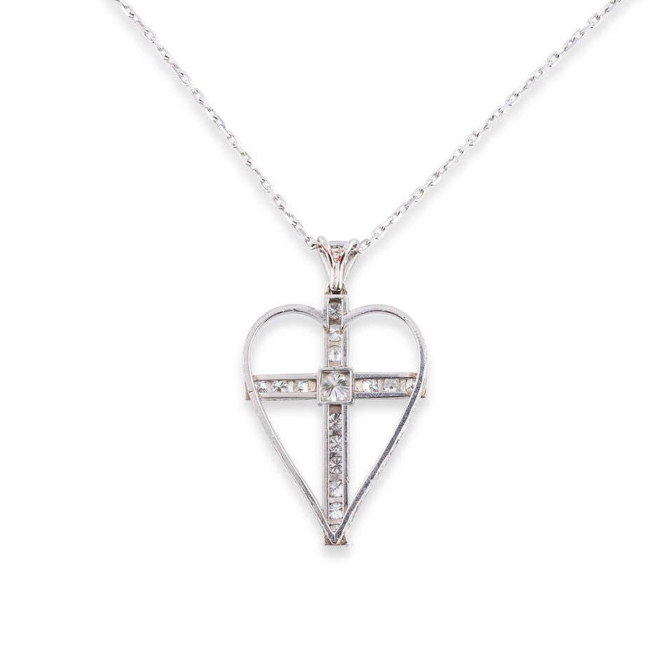 DIAMOND PENDANT NECKLACE COLLIER PENDENTIF DIAMANTS - 2