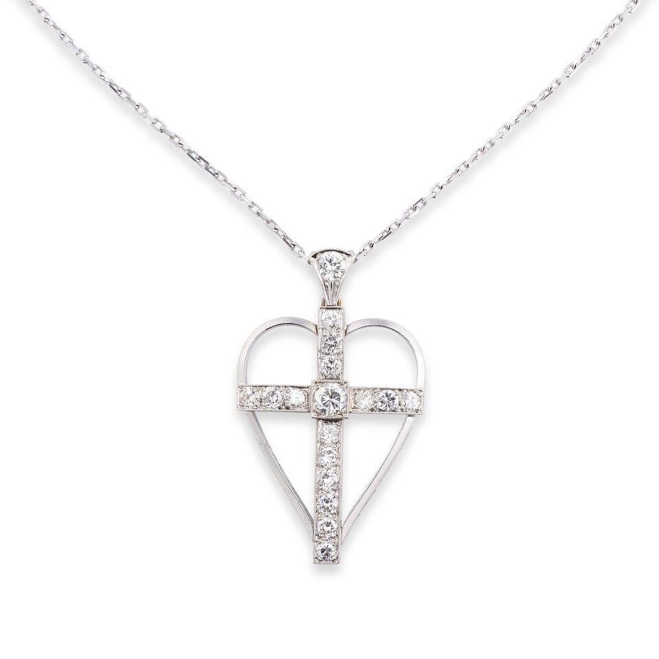 DIAMOND PENDANT NECKLACE COLLIER PENDENTIF DIAMANTS - 3