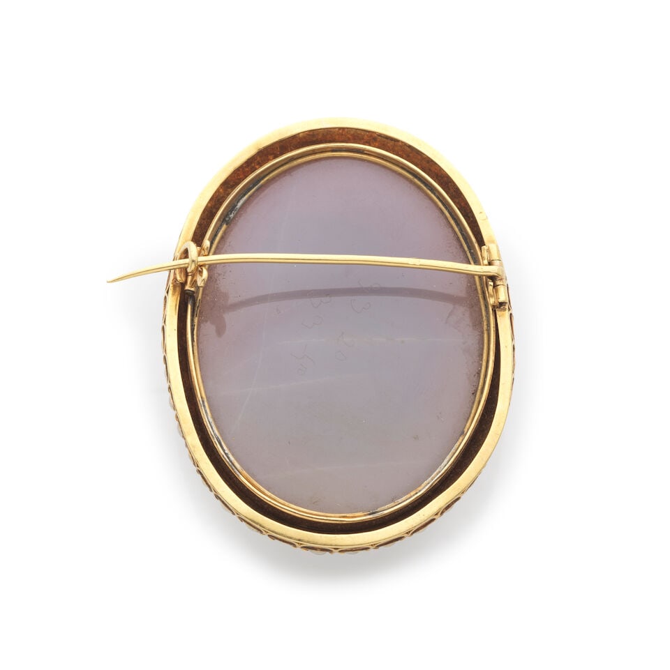 NICOLAS MORELLI (1771-1838): AGATE CAMEO AND PEARL BROOCH, ITALIAN SCHOOL NICOLAS MORELLI (1771-... - 5