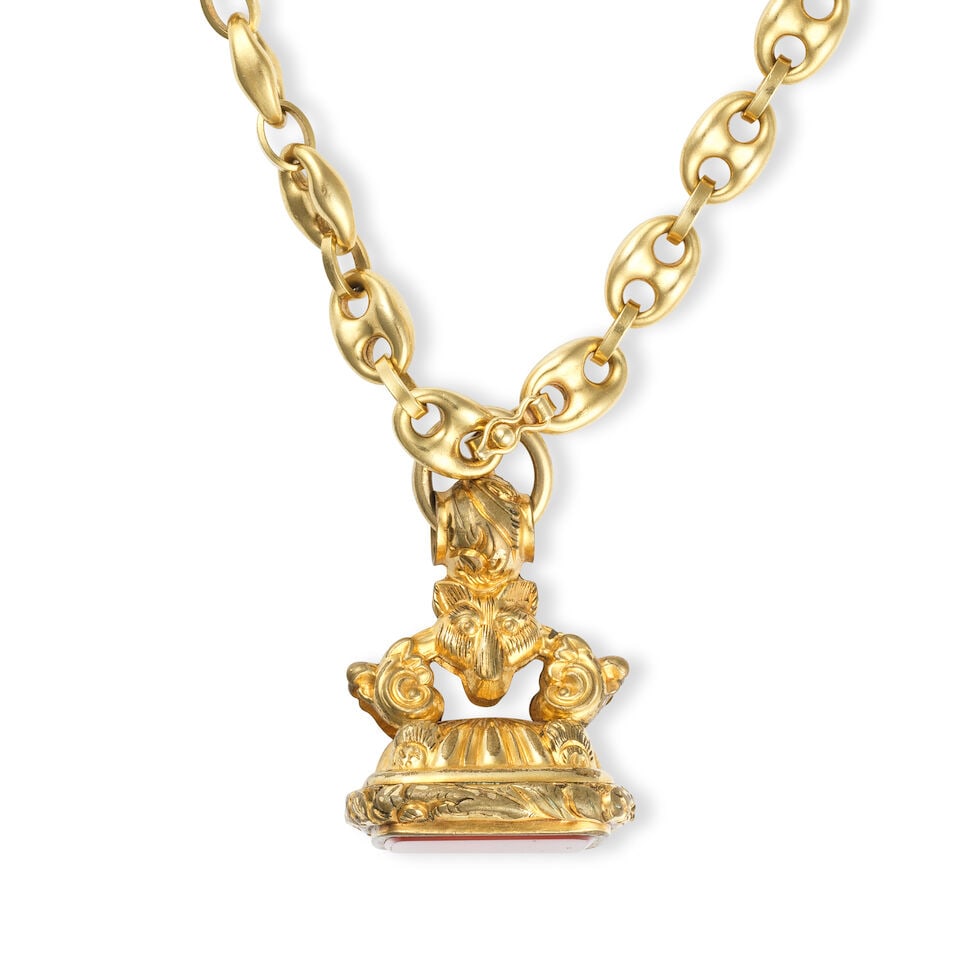 CORNALINE PENDANT NECKLACE COLLIER PENDENTIF CORNALINE - 2