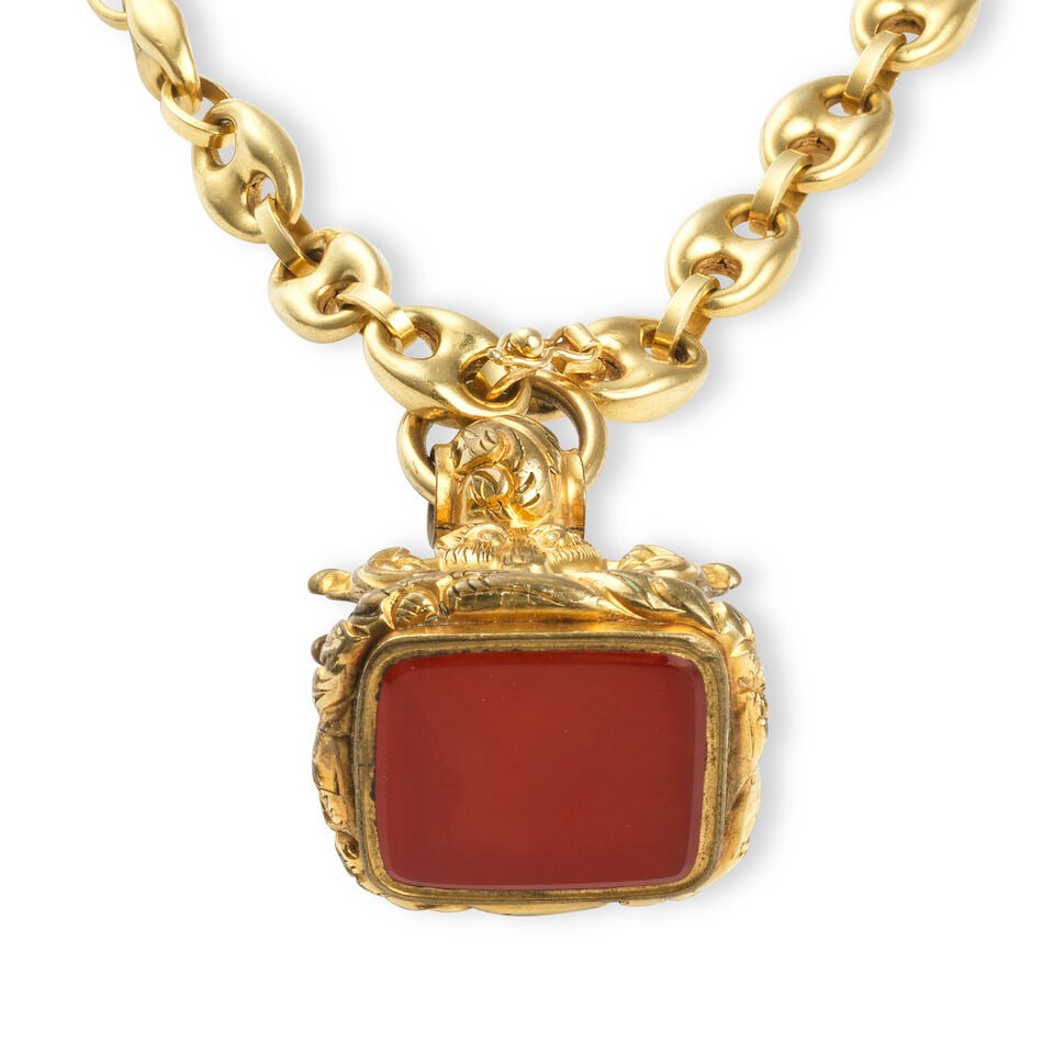 CORNALINE PENDANT NECKLACE COLLIER PENDENTIF CORNALINE - 3