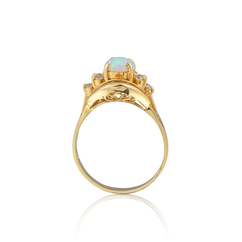 OPAL AND DIAMOND RING BAGUE OPALE ET DIAMANTS - 2