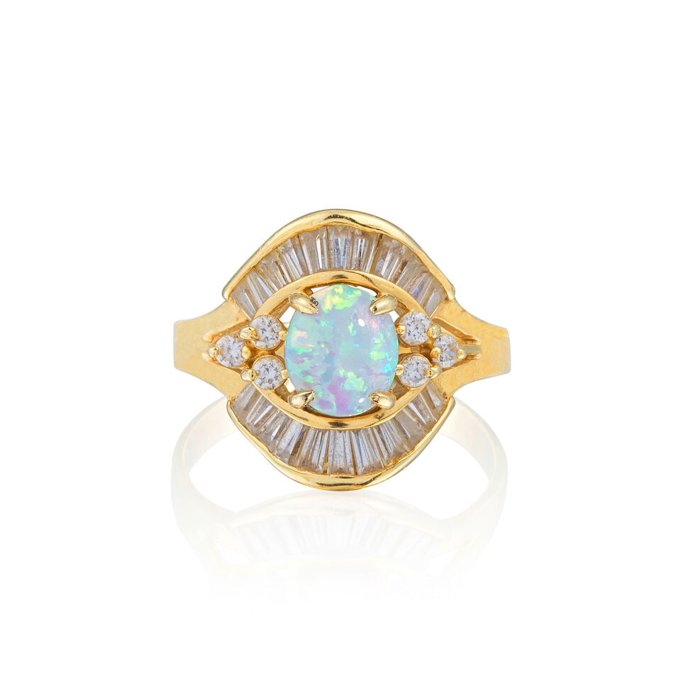 OPAL AND DIAMOND RING BAGUE OPALE ET DIAMANTS - 3