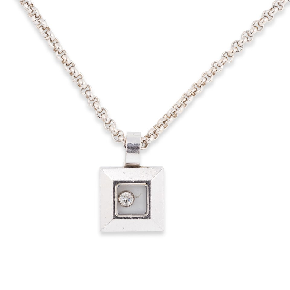 CHOPARD: 'HAPPY DIAMOND' DIAMOND PENDANT NECKLACE CHOPARD: COLLIER PENDENTIF DIAMANT 'HAPPY DIAM... - 2