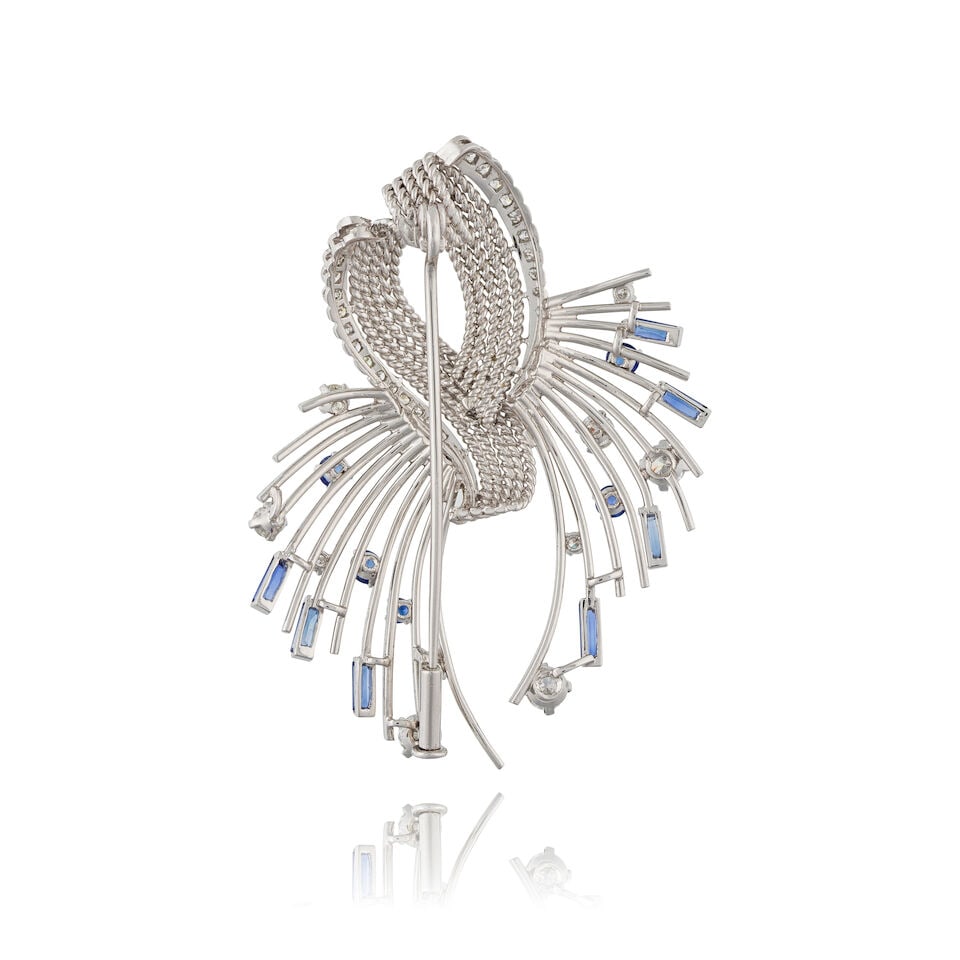 SAPPHIRE AND DIAMOND BROOCH BROCHE SAPHIRS ET DIAMANTS - 2