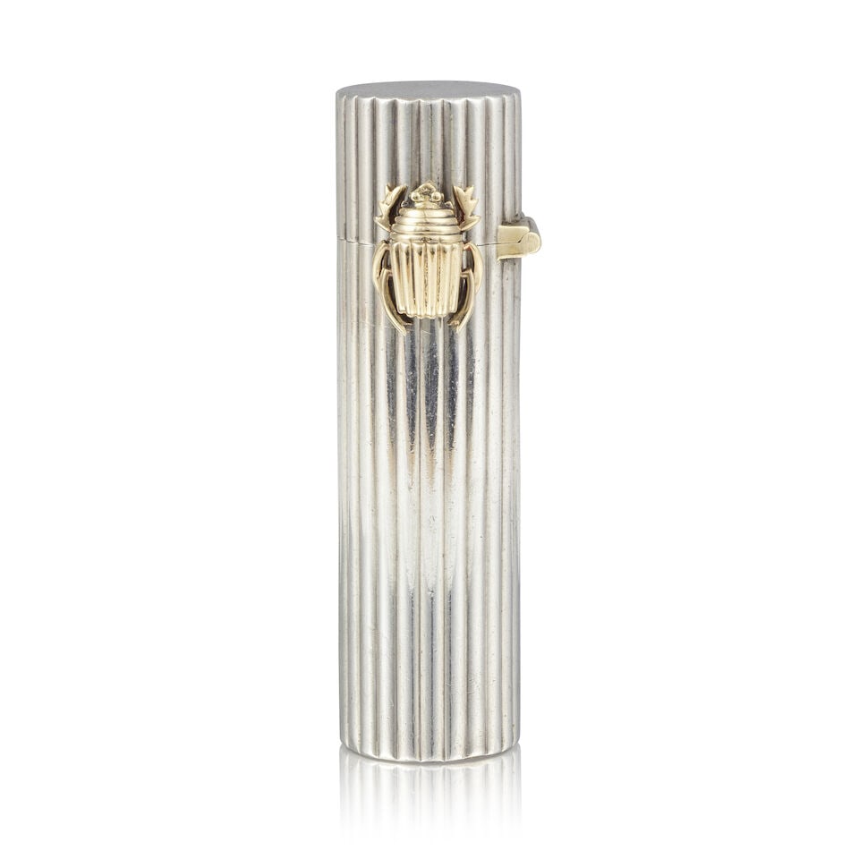 CARTIER: GOLD AND SILVER LIPSTICK CASE CARTIER: ÉTUI À ROUGE À LÈVRES EN OR ... - 3