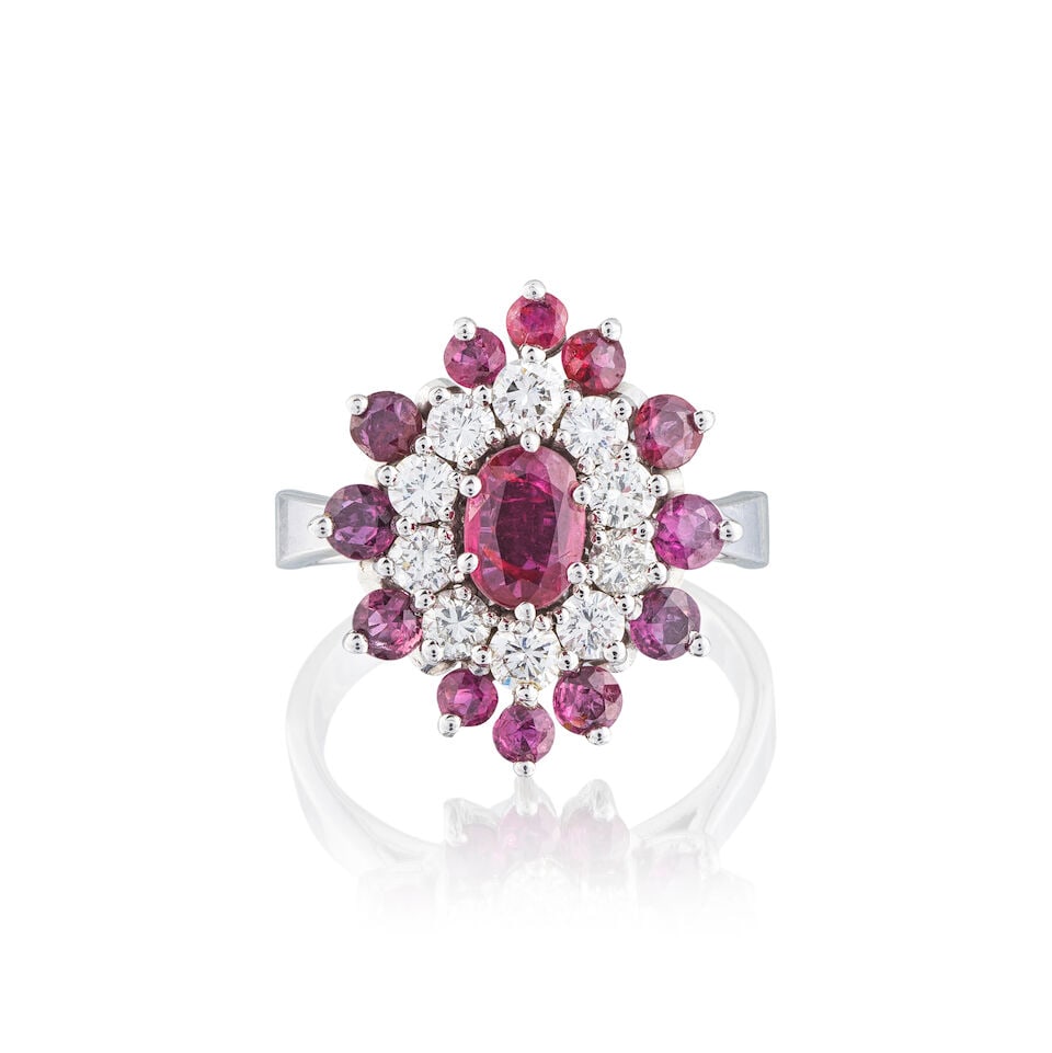 RUBY AND DIAMOND RING BAGUE RUBIS ET DIAMANTS - 3