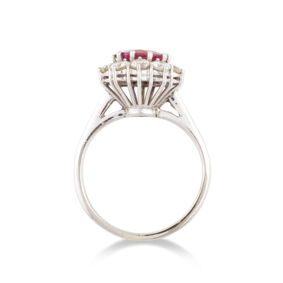 RUBY AND DIAMOND RING BAGUE RUBIS ET DIAMANTS - 2