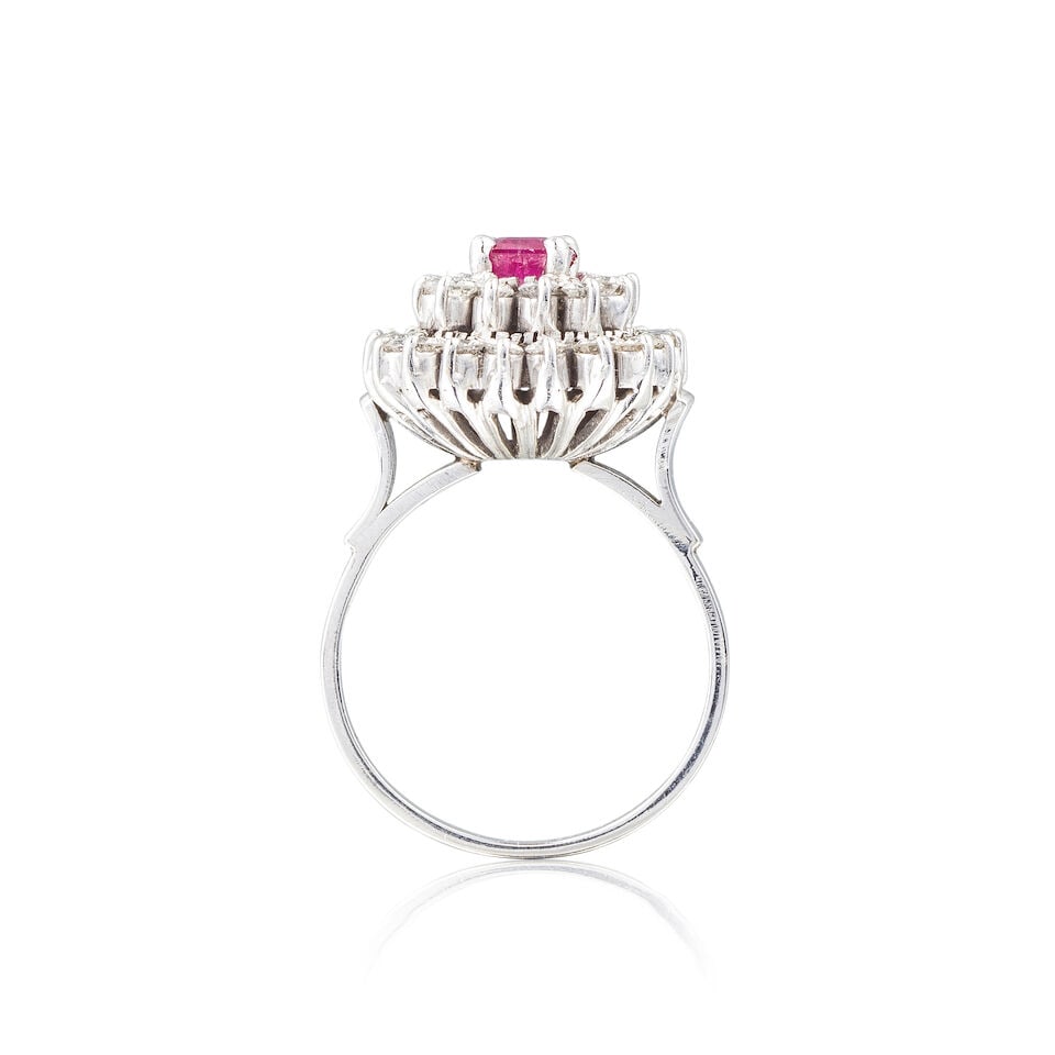 RUBY AND DIAMOND RING BAGUE RUBIS ET DIAMANTS - 2