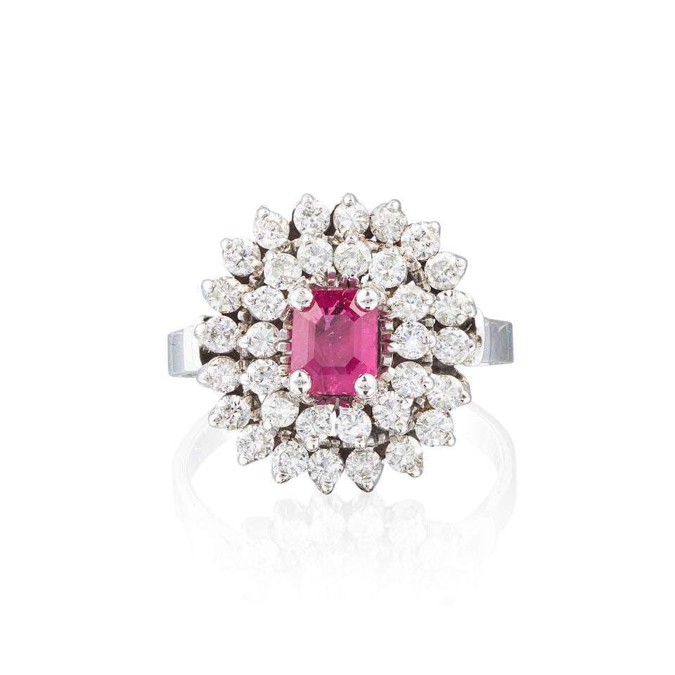RUBY AND DIAMOND RING BAGUE RUBIS ET DIAMANTS - 3