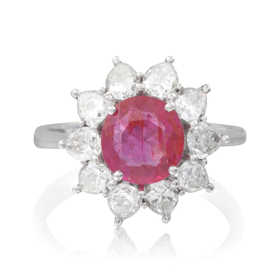 RUBY AND DIAMOND RING BAGUE RUBIS ET DIAMANTS - 2