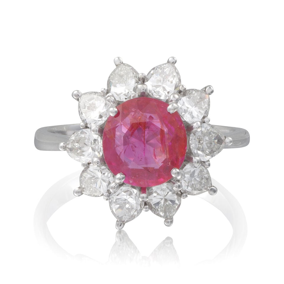 RUBY AND DIAMOND RING BAGUE RUBIS ET DIAMANTS - 4