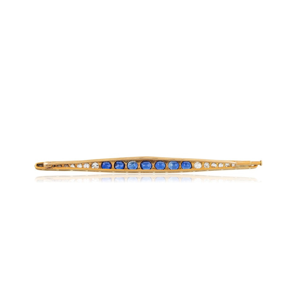 SAPPHIRE AND DIAMOND BROOCH BROCHE SAPHIRS ET DIAMANTS - 2