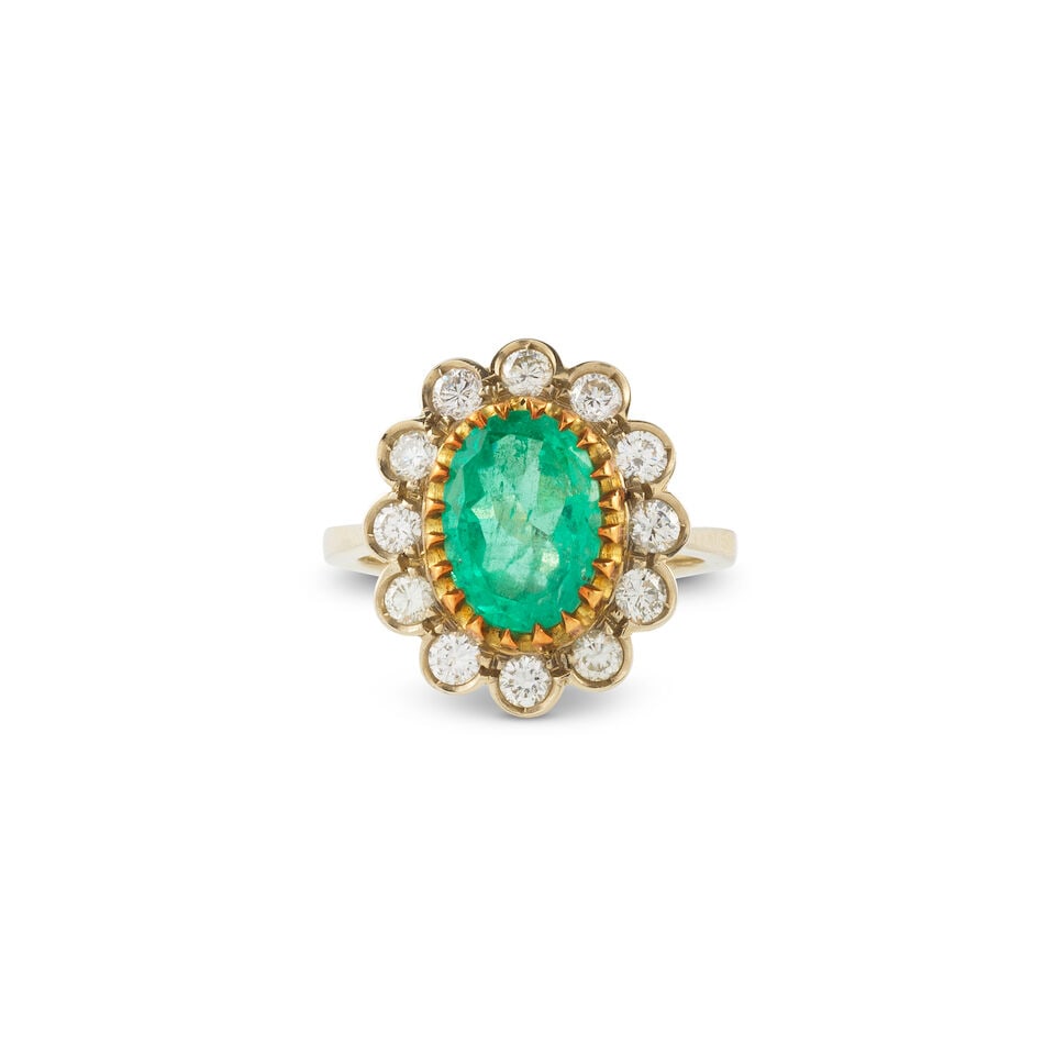 EMERALD AND DIAMOND RING BAGUE ÉMERAUDE ET DIAMANTS - 2