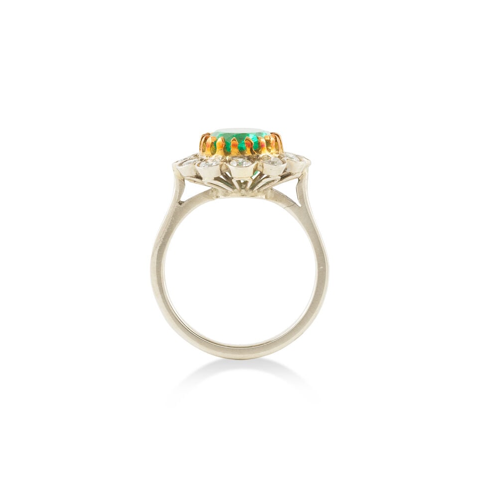 EMERALD AND DIAMOND RING BAGUE ÉMERAUDE ET DIAMANTS - 3