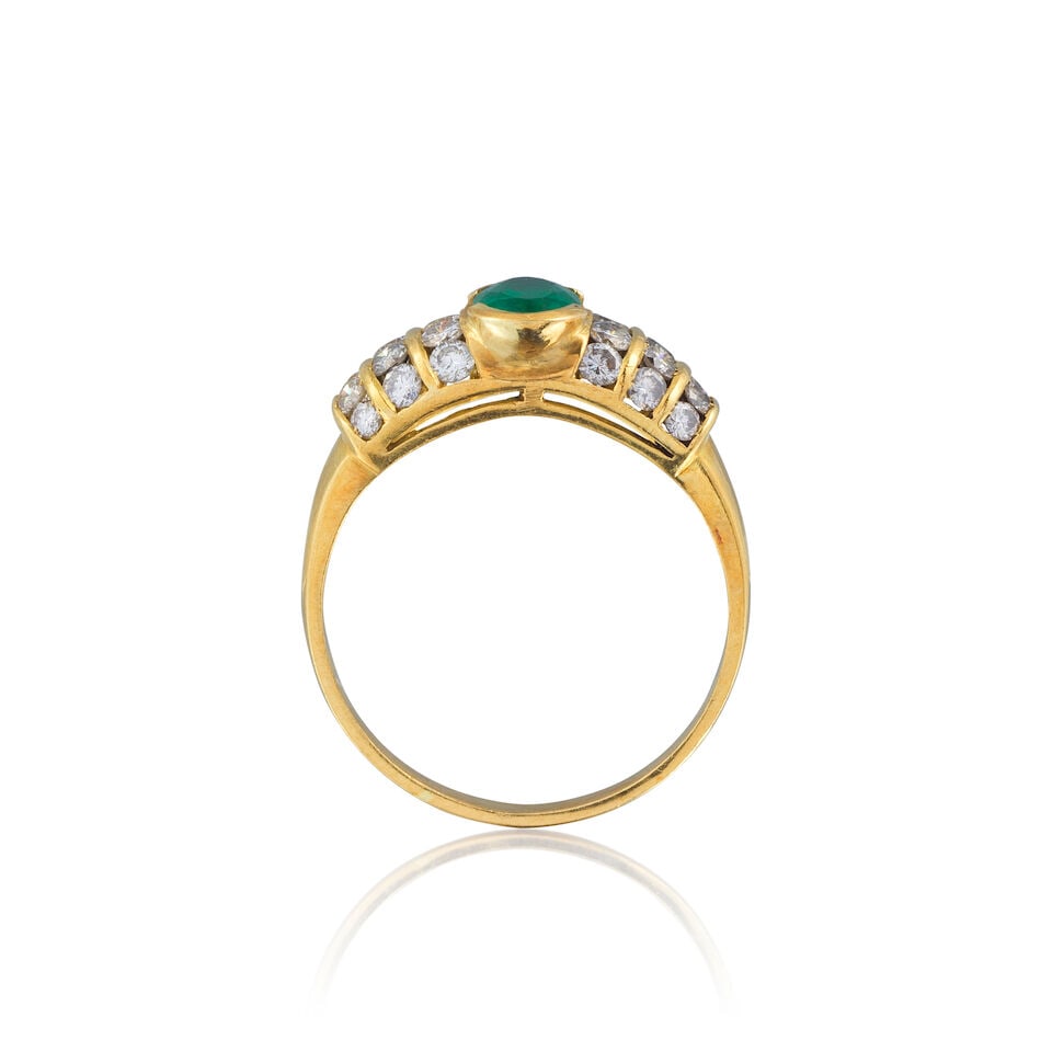 EMERALD AND DIAMOND RING BAGUE ÉMERAUDE ET DIAMANTS - 2