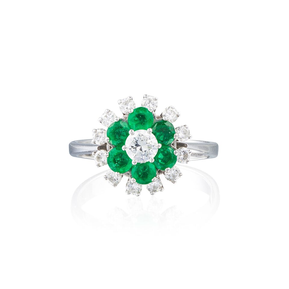 EMERALD AND DIAMOND RING BAGUE ÉMERAUDE DIAMANTS - 3