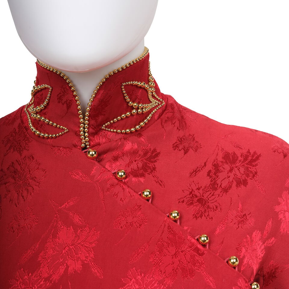 CHRISTIAN DIOR: RED DAMASK GOLD EMBELLISHED GOWN Fall/Winter 1997 | John Galliano - 2