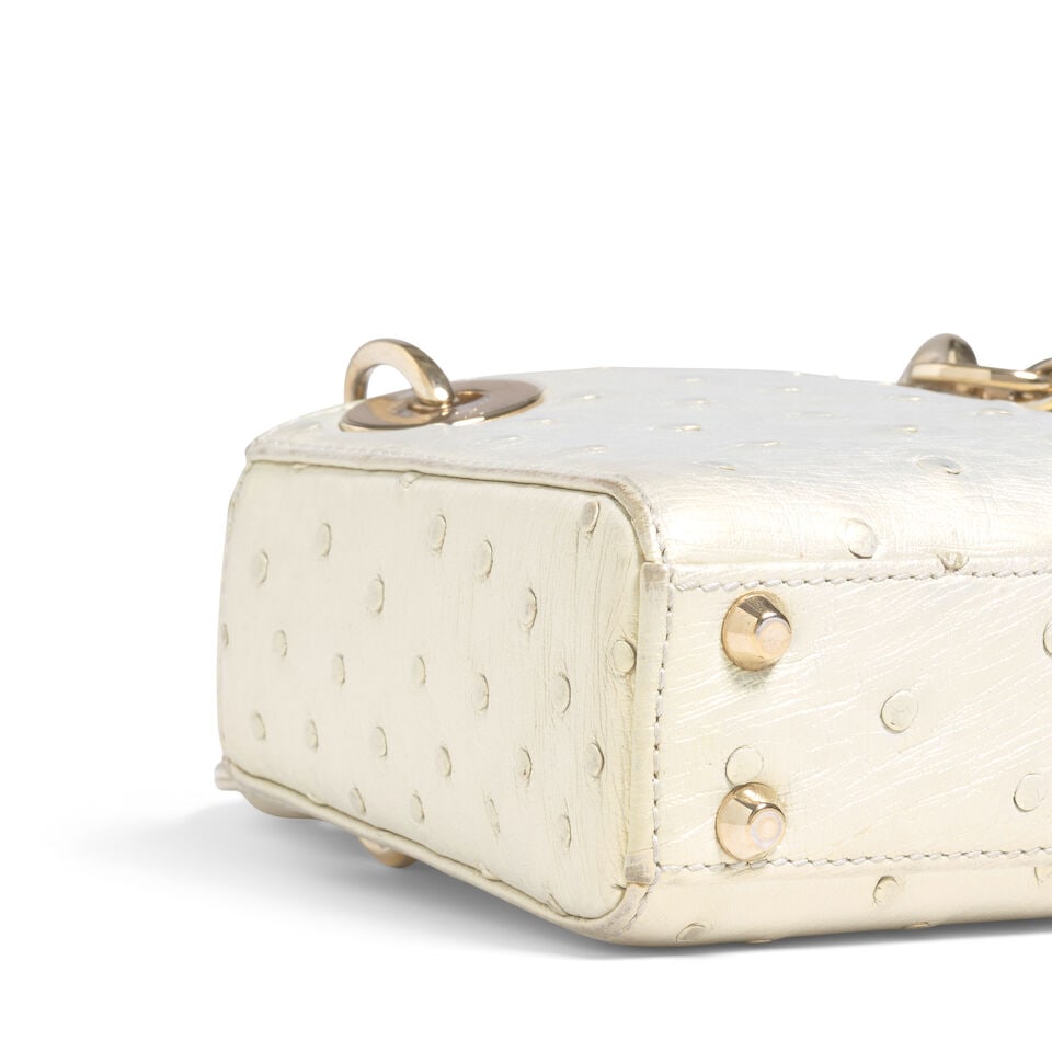 CHRISTIAN DIOR: IRIDESCENT METALLIC COATED OSTRICH MICRO LADY DIOR 2022 | Maria Grazia Chiuri - 3