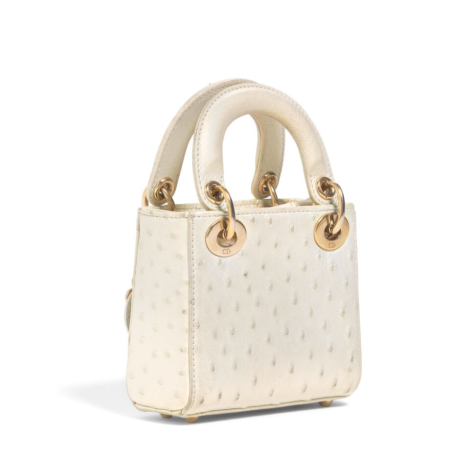 CHRISTIAN DIOR: IRIDESCENT METALLIC COATED OSTRICH MICRO LADY DIOR 2022 | Maria Grazia Chiuri - 4