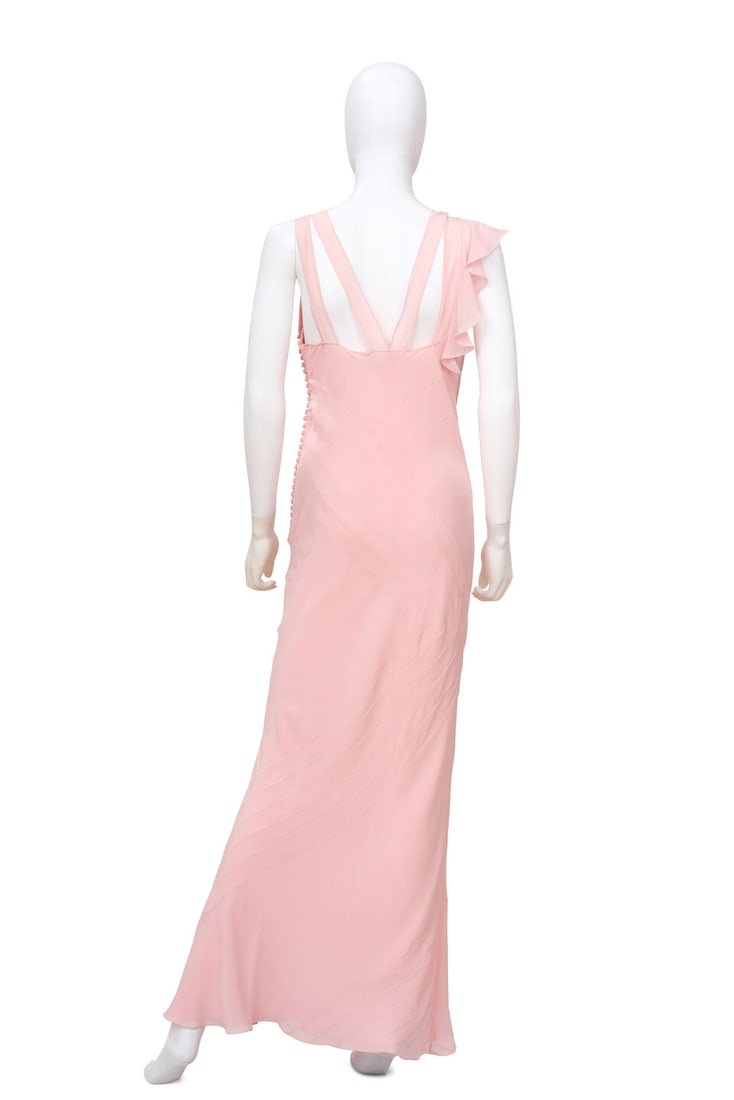 CHRISTIAN DIOR: PINK CHIFFON BIAS CUT GOWN Fall 2004 | John Galliano - 3