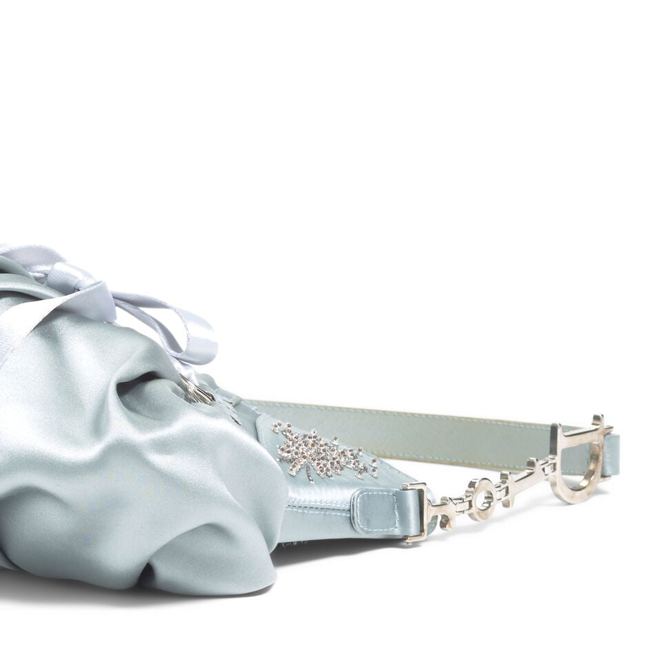 CHRISTIAN DIOR: BLUE SATIN EMBELLISHED BALLERINA CORSET BAG Fall 2004 | John Galliano - 2