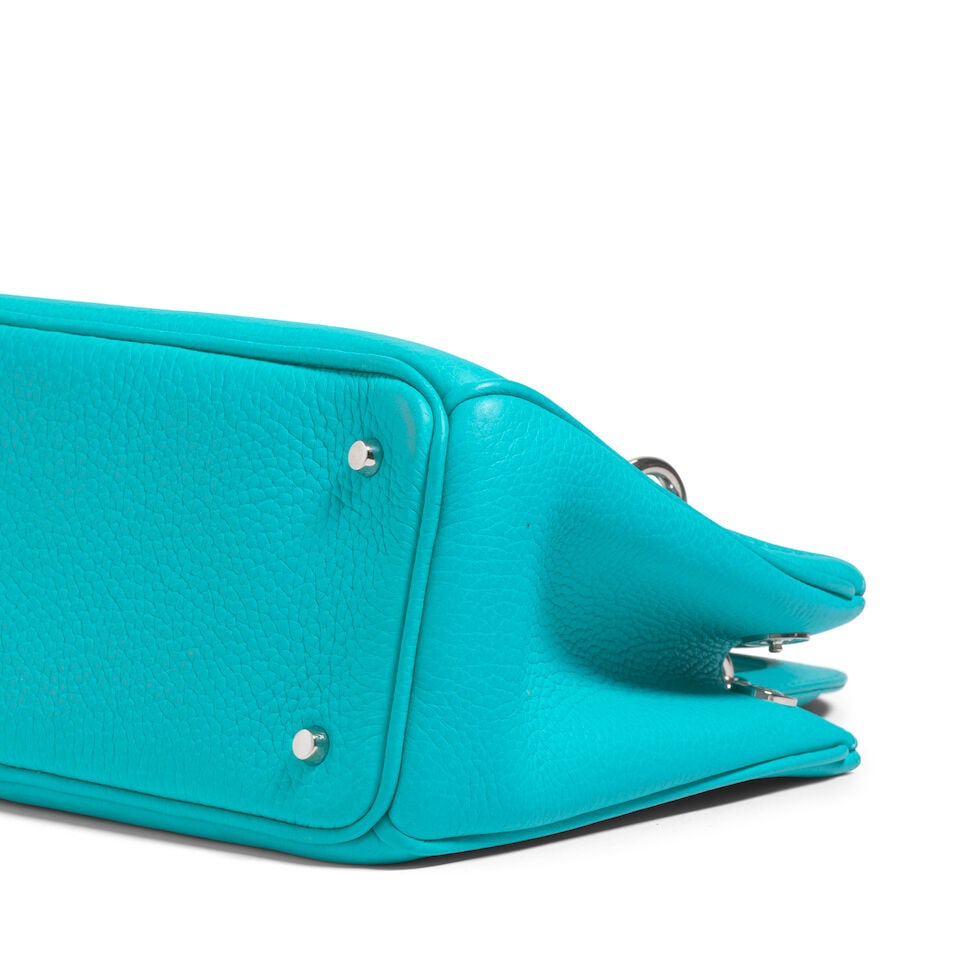 CHRISTIAN DIOR: BLUE SMALL DIORISSIMO LEATHER TOTE 2014 | Raf Simons - 3