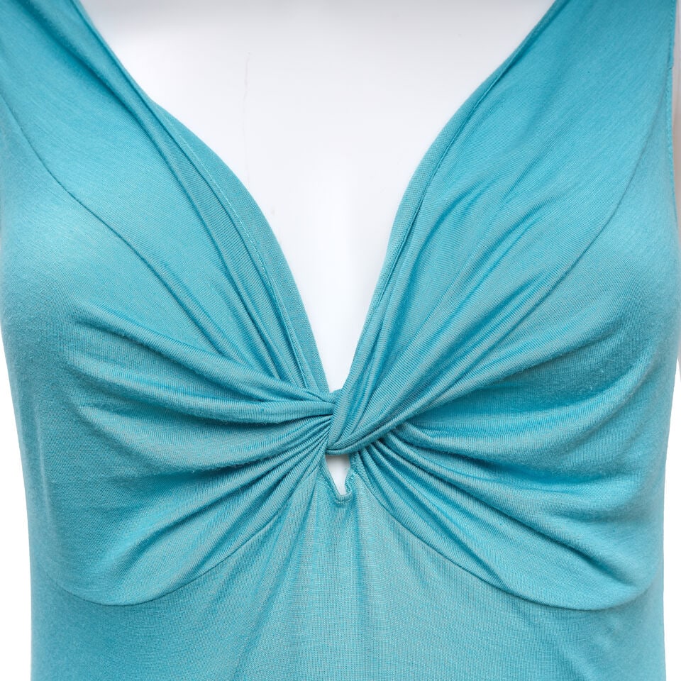 CHRISTIAN DIOR: BLUE LOGO KNOT SLEEVELESS TOP Spring 2005 | John Galliano - 2