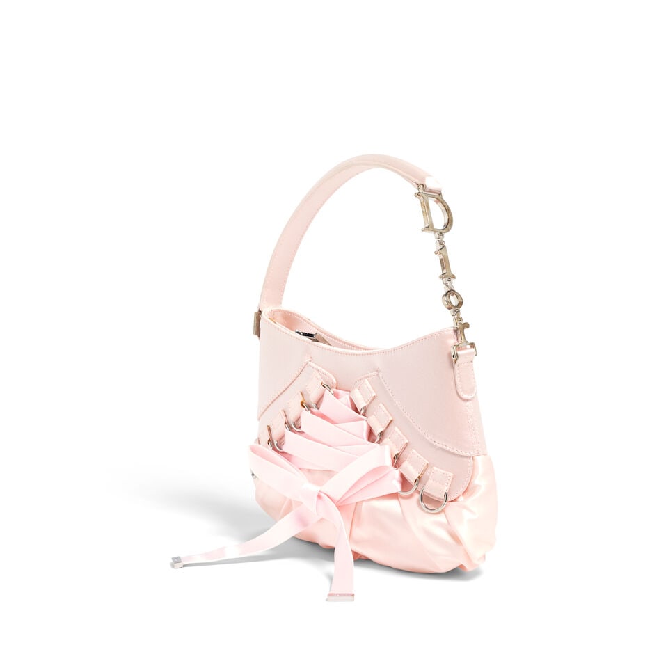 CHRISTIAN DIOR: PINK SATIN BALLERINA CORSET BAG 2004 | John Galliano - 5