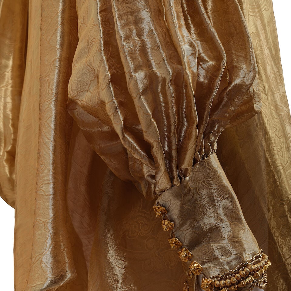 CHRISTIAN DIOR: GOLD SILK DAMASK BEADED TUNIC Fall 1994 | Gianfranco Ferré - 2