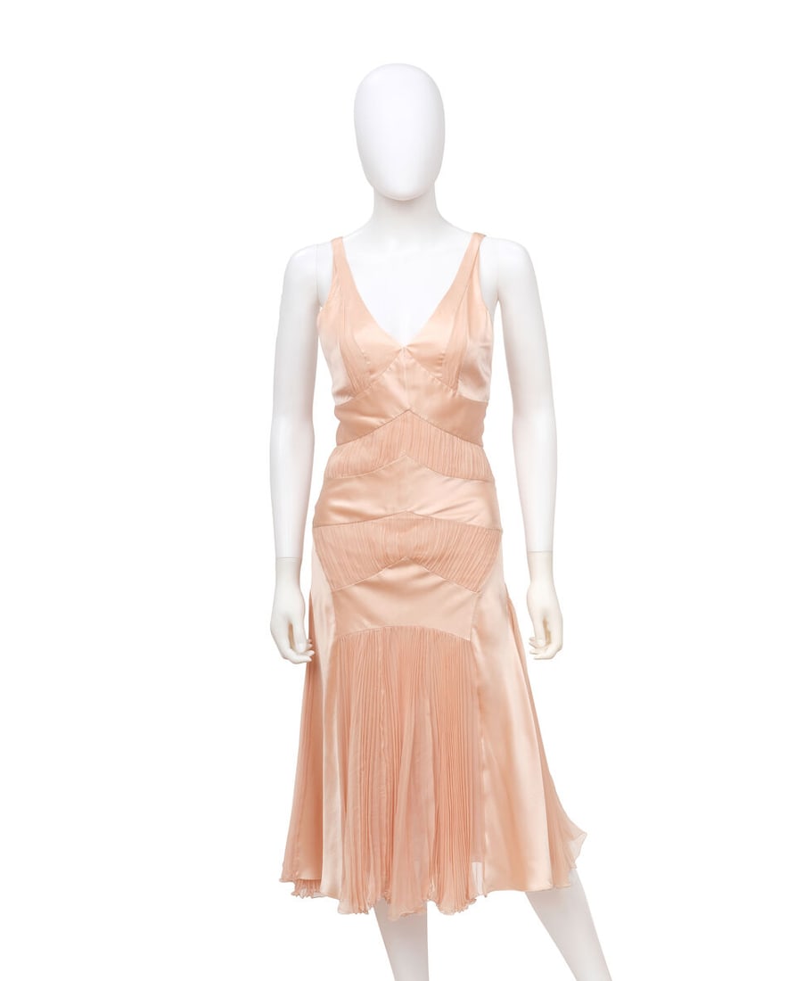 DIOR: PINK SILK CHIFFON INSET COCKTAIL DRESS Spring 2003 | John Galliano (1 of 3)