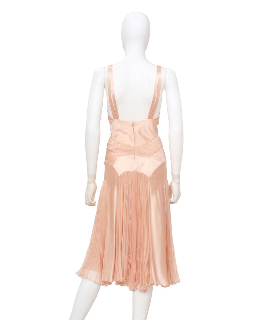 DIOR: PINK SILK CHIFFON INSET COCKTAIL DRESS Spring 2003 | John Galliano - 3