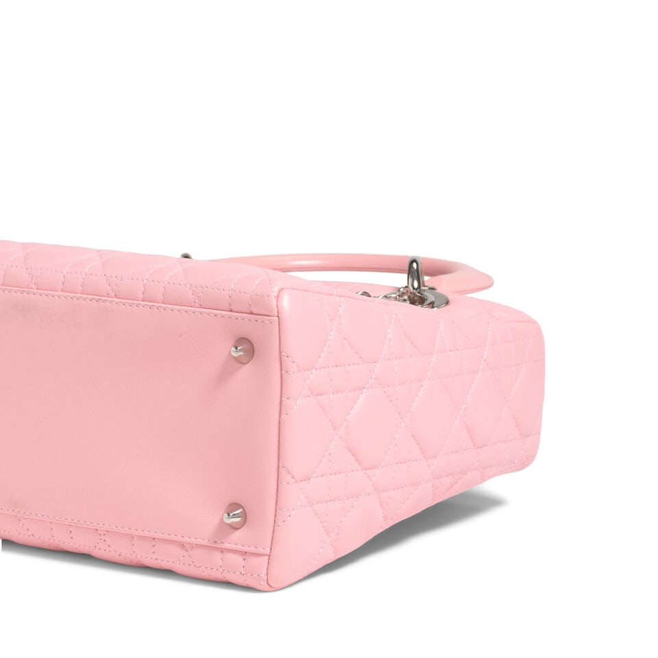 CHRISTIAN DIOR: PINK CANNAGE LEATHER MEDIUM LADY DIOR 2004 | John Galliano - 2