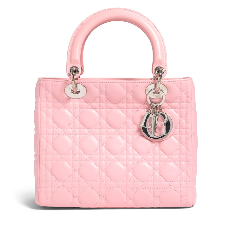 CHRISTIAN DIOR: PINK CANNAGE LEATHER MEDIUM LADY DIOR 2004 | John Galliano - 5