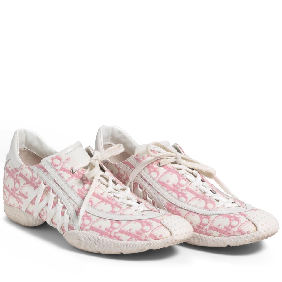 CHRISTIAN DIOR: PINK DIORISSMO TROTTER SNEAKERS (1 of 1)