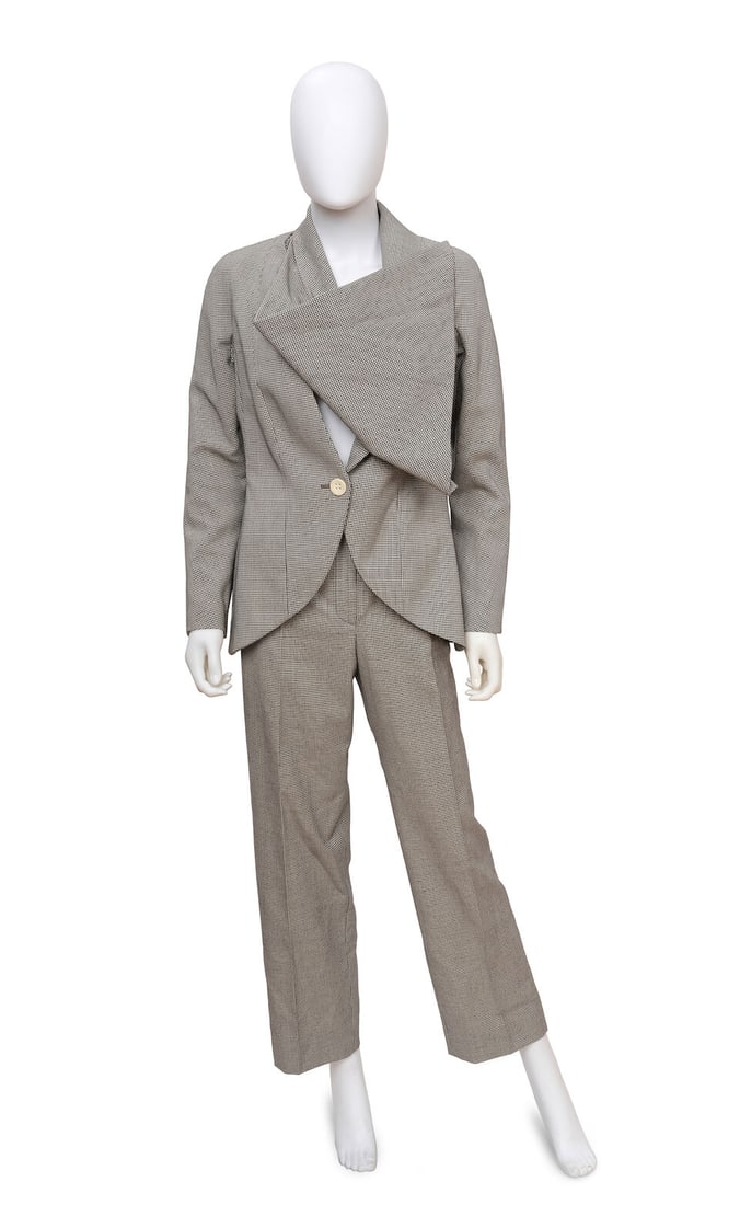 CHRISTIAN DIOR: HOUNDSTOOTH WOOL PANT SUIT Fall 1999 | John Galliano (1 of 1)