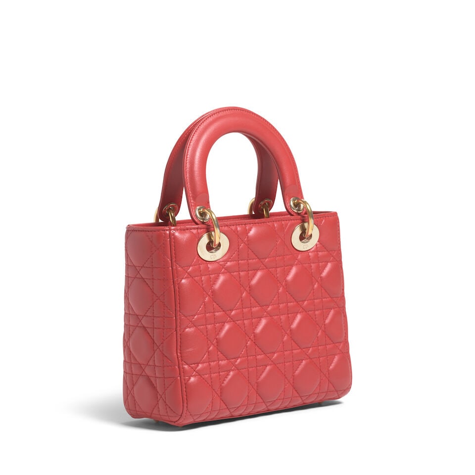 CHRISTIAN DIOR: RED CANNAGE LEATHER LUCKY BADGES LADY DIOR 2018 | Maria Grazia Chiuri - 3