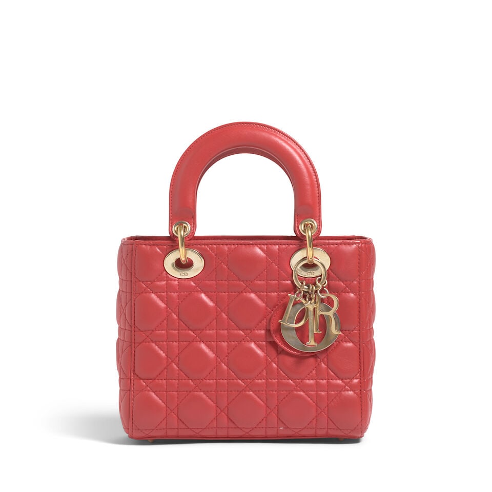 CHRISTIAN DIOR: RED CANNAGE LEATHER LUCKY BADGES LADY DIOR 2018 | Maria Grazia Chiuri - 4